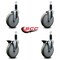 Service Caster 6'' Gray Poly Wheel Swivel 1-1/8'' Expanding Stem Caster Set 2 Brakes, 4PK SCC-EX20S614-PPUB-2-PLB-2-118 - alternate 4
